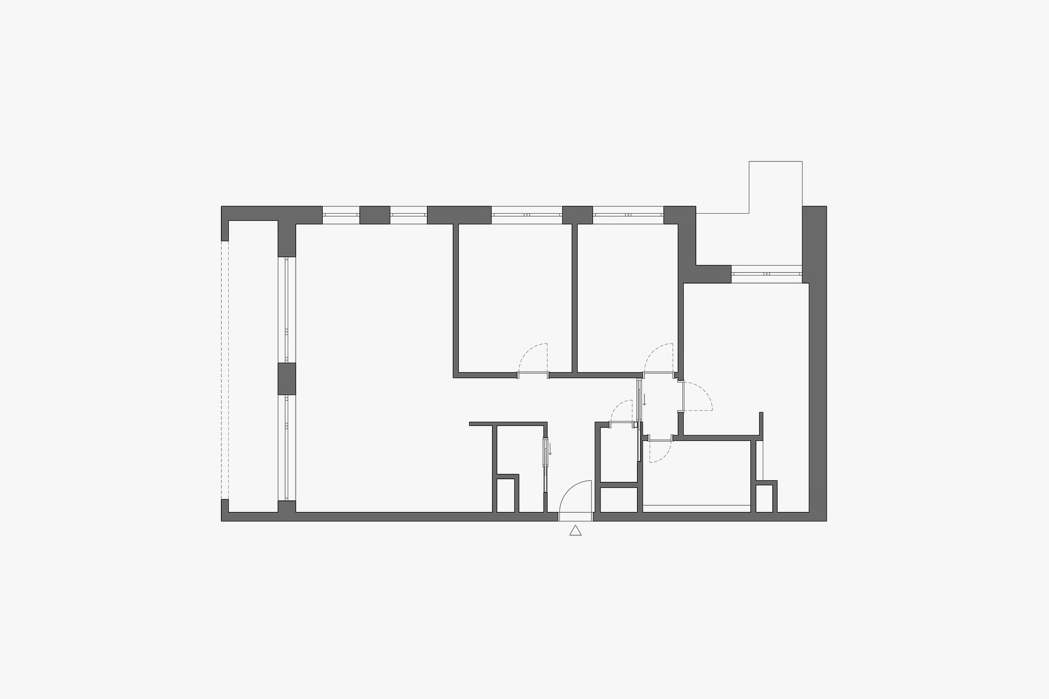 Pôvodna dispozícia 4-izbového bytu v projekte Kvetnica - Žilina, pred zmenou